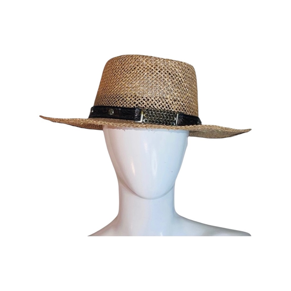 Made in USA Straw Tan Gambler Cowboy Hat